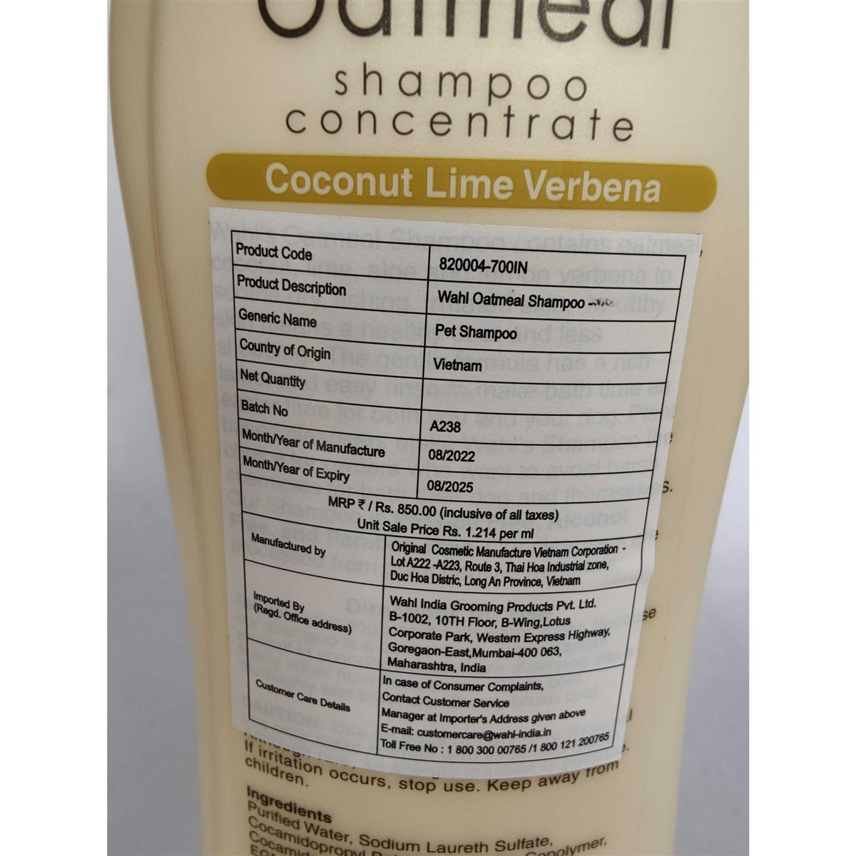 Oatmeal Coconut Lime Verbena Shampoo Concentrate M83213