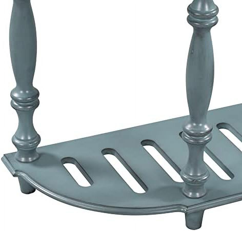Curved Console Table with 4 Drawers Solid Wood Frame Black U9151