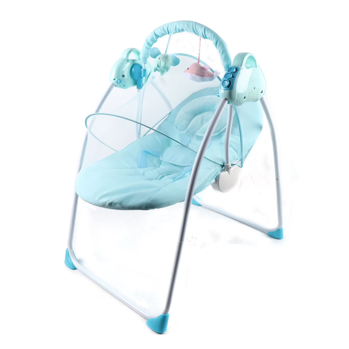 Blue Electric Baby Bouncer Swing Seat with Bluetooth Music and Remote Control Q319