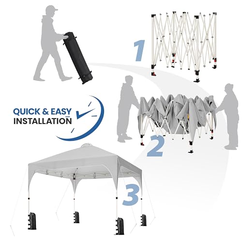 10x10 Pop Up Canopy Tent with Wheeled Bag, White I683216