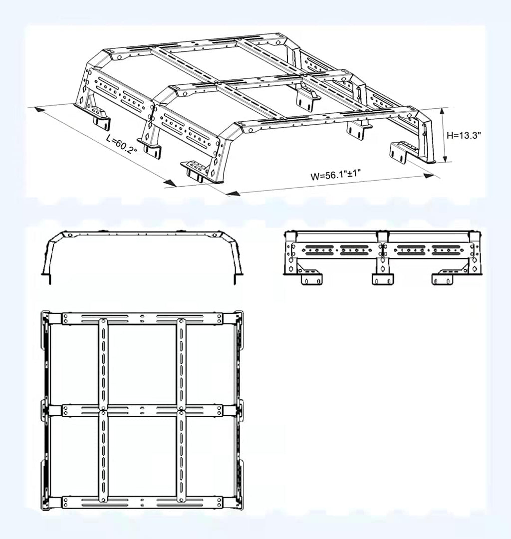 Adjustable Truck Bed Rack Cargo Carrier L6563