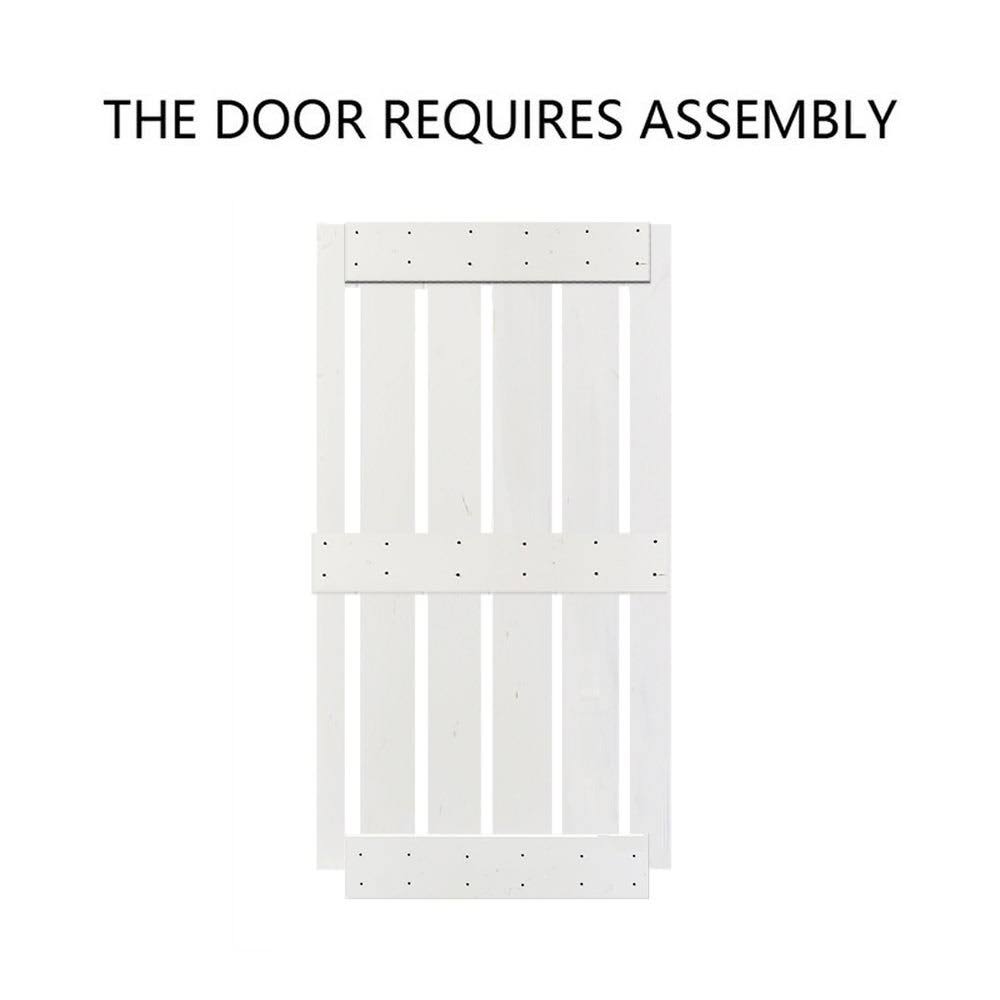 White Stained 2 Panel Barn Door with Sliding Hardware J281