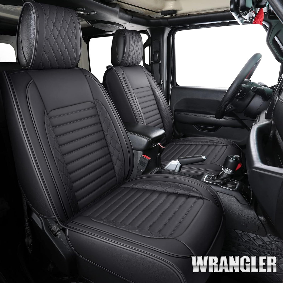 Black Waterproof Leather Full Seat Car Cushions B675