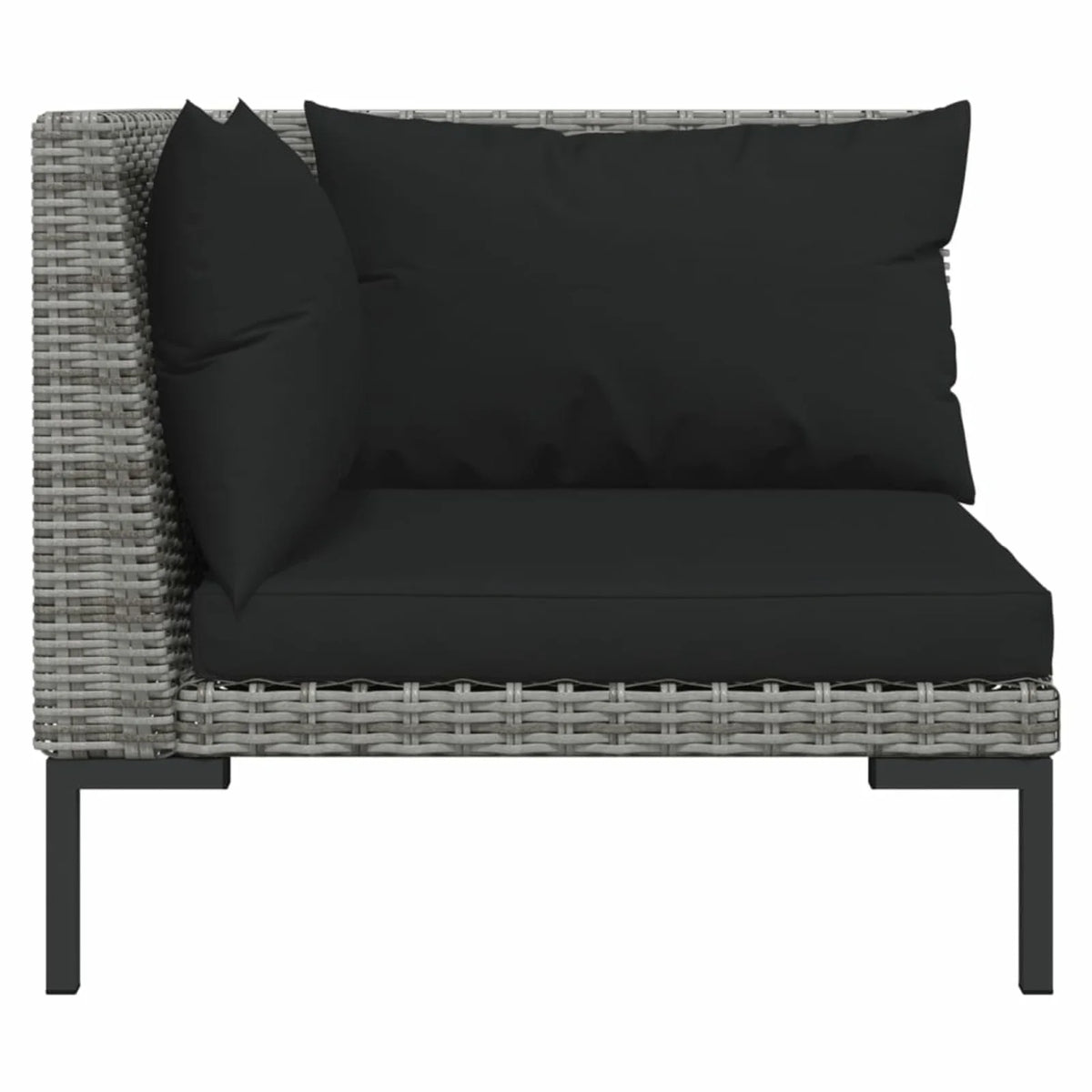 10 Piece Poly Rattan Dark Gray Patio Sectional Sofa Set with Cushions M465261