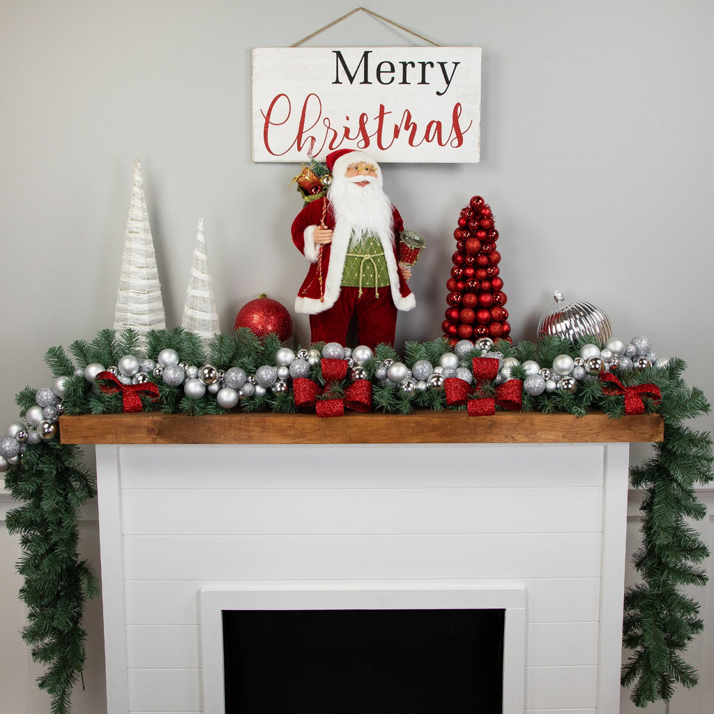 Silver Shatterproof Ball Christmas Garland S357
