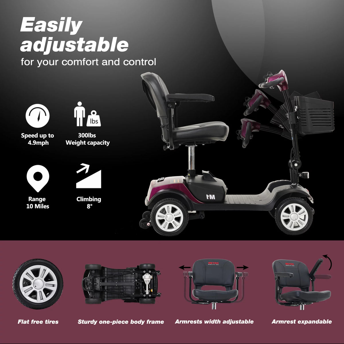 Folding 4 Wheel Scooter W16324