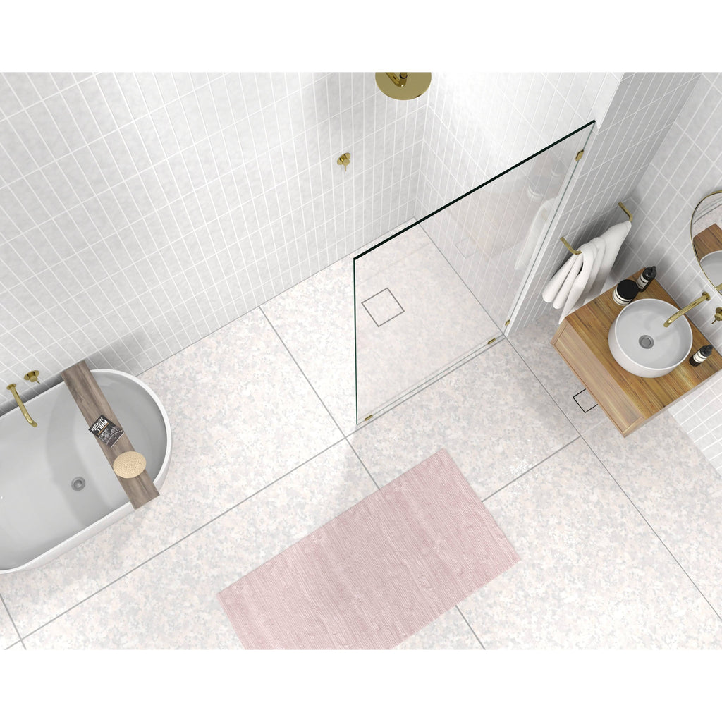 Frameless Fixed Shower Door in Gold Z370602
