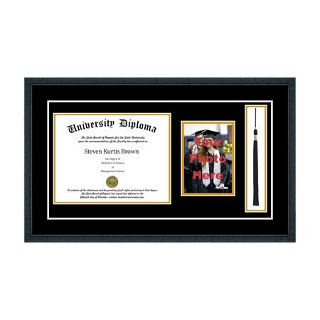 Single Diploma Frame with 5x7 Photo and Double Matting Z624581
