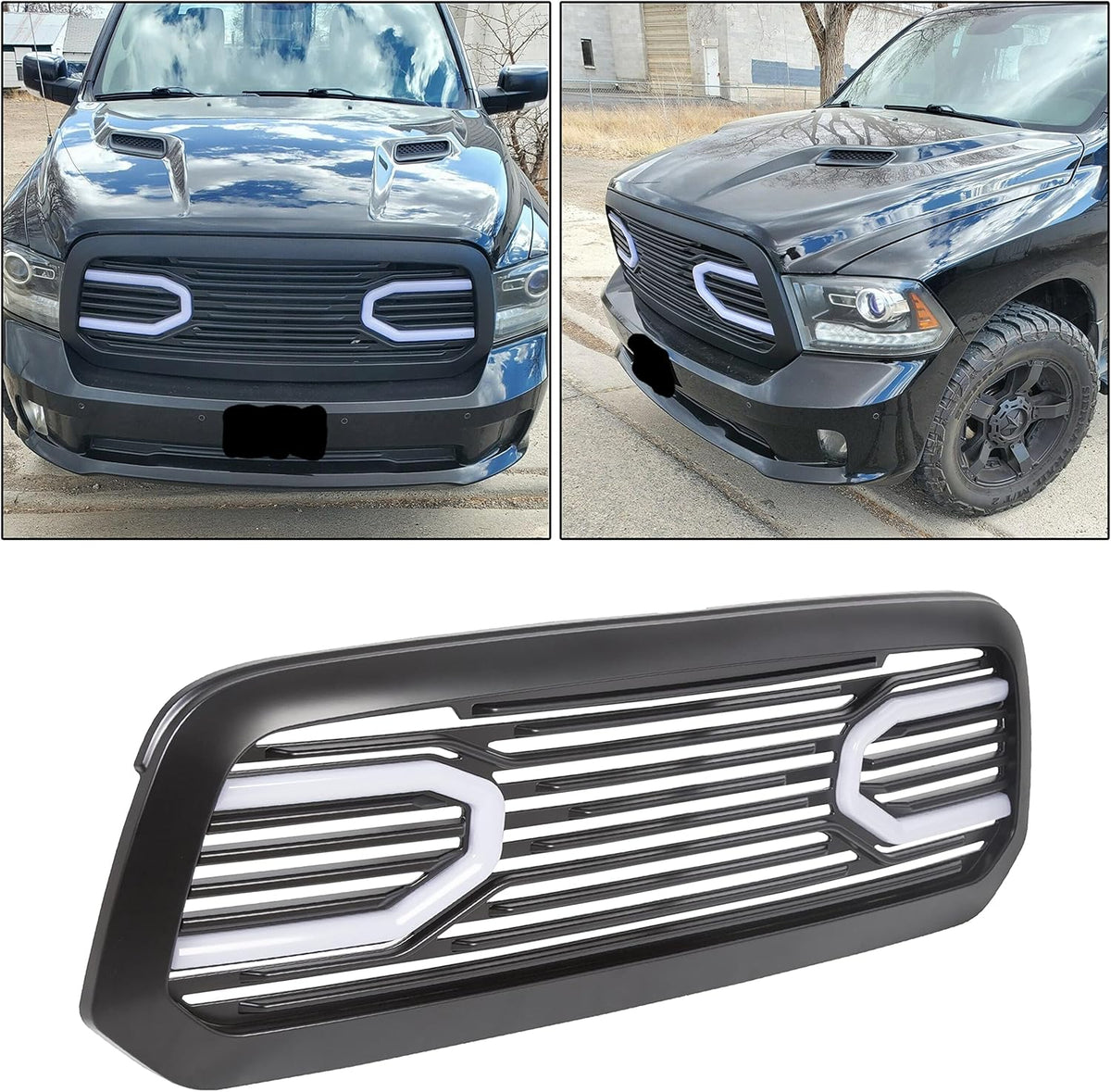 Chrome Front Grille Grill Replacement Shell for RAM 1500 Z4505