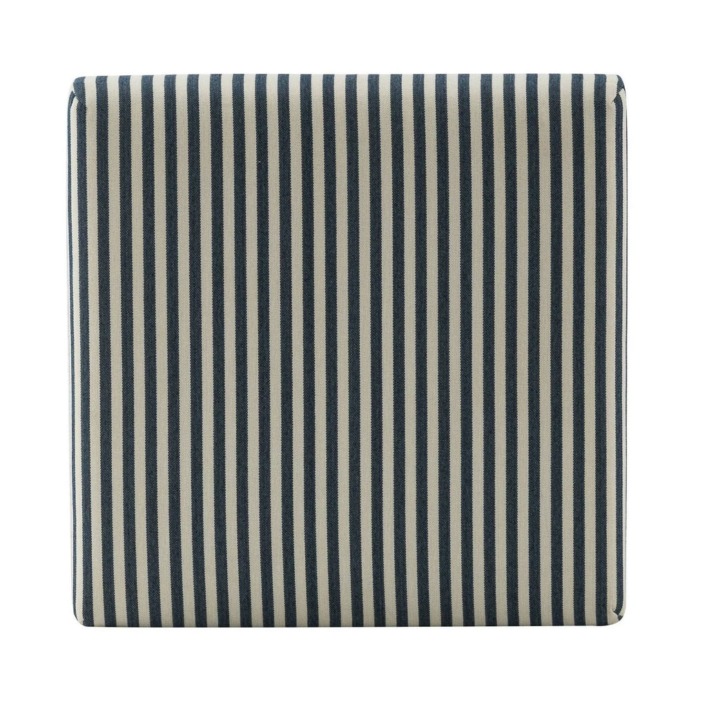 Navy Striped Square Ottoman T396