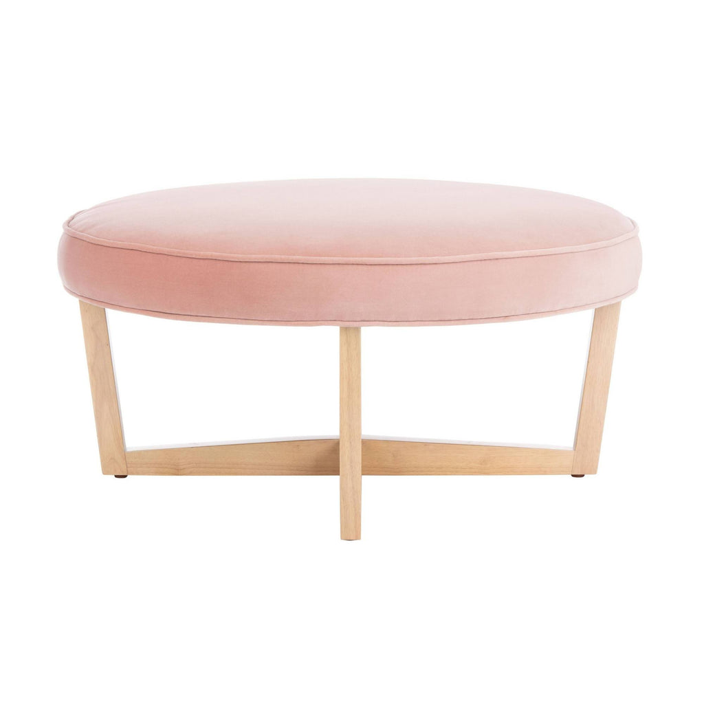 Blush Pink Velvet Ottoman L524805