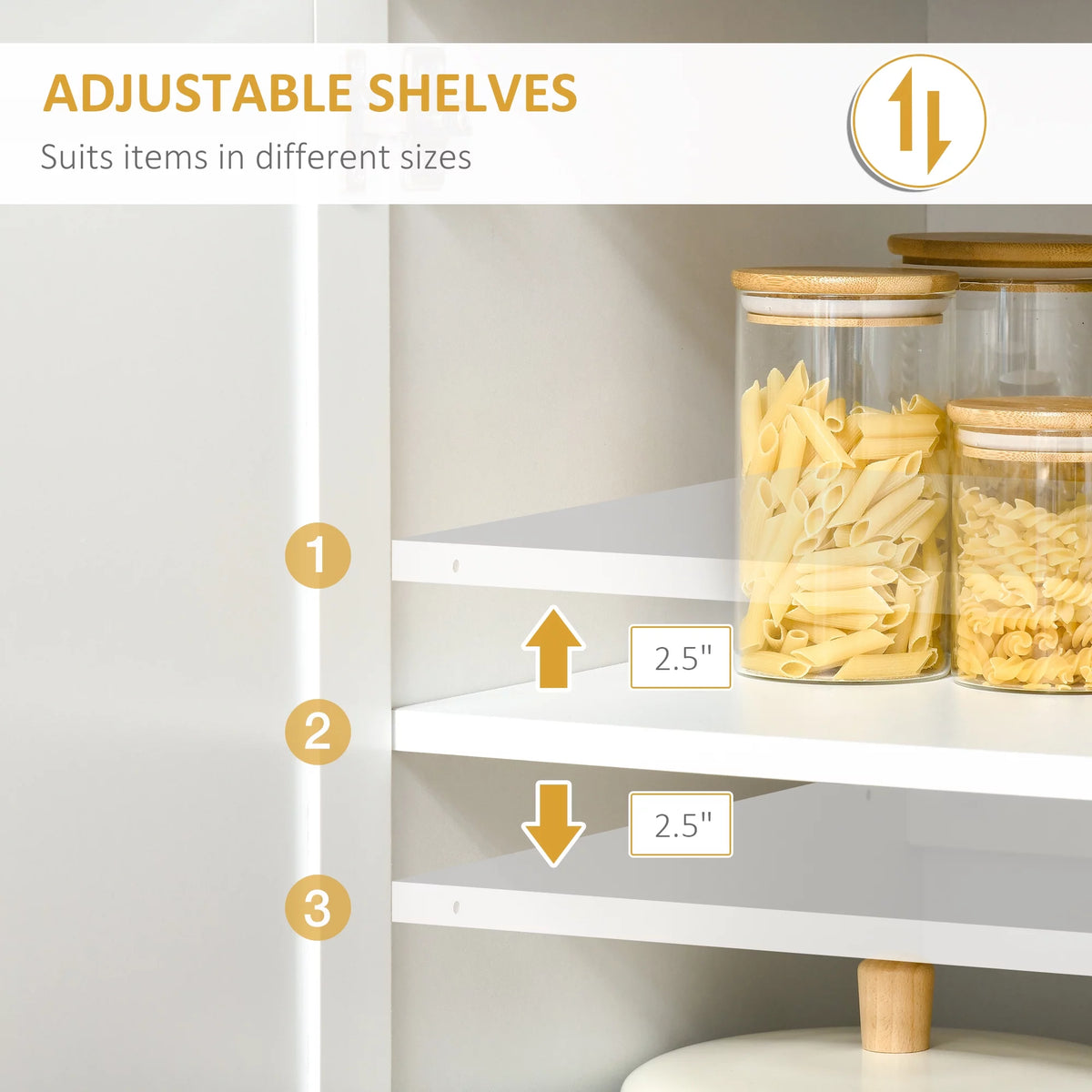 67" White Buffet with Hutch J74736