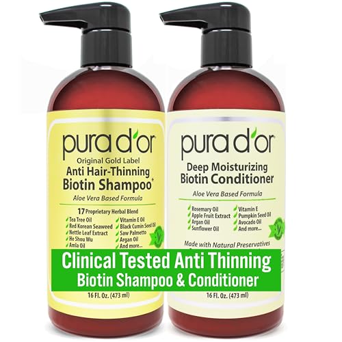 Anti-Thinning Biotin Shampoo & Moisturizing Conditioner Set 16oz x2 O85101
