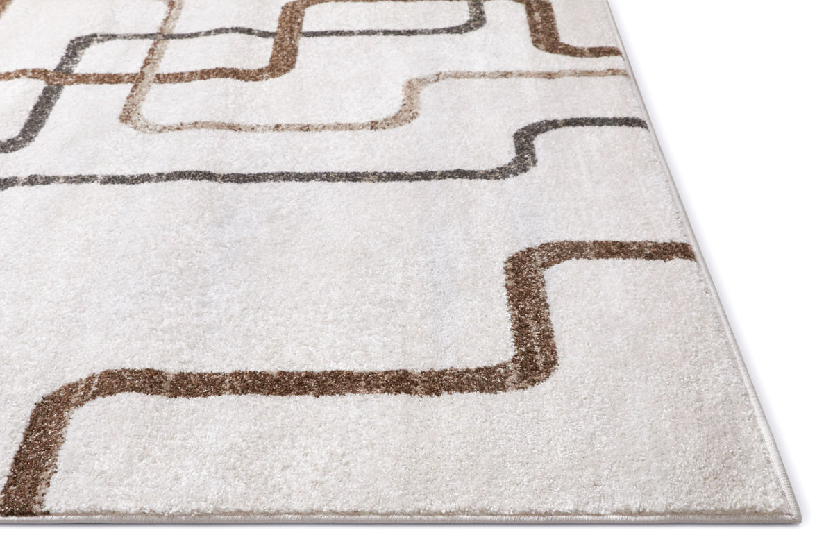 Ivory Vintage Geometric Area Rug B413493