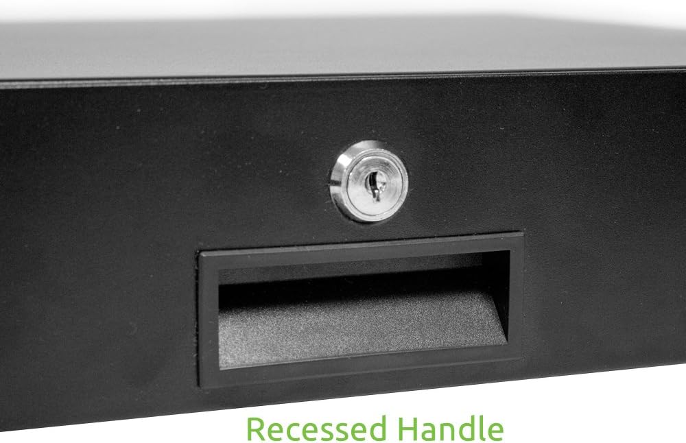 2U Black Rack Mount Drawer with Lock and Key A457