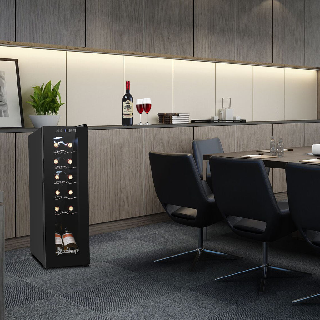 115V 85W 1.2cu.ft/34l Electronic Wine Cabinet with Transparent Glass Door E41342