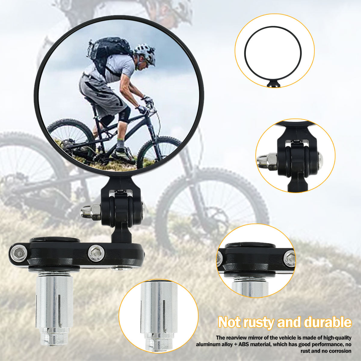 2Pcs Adjustable Foldable Bicycle Handlebar Rearview Mirrors L565753