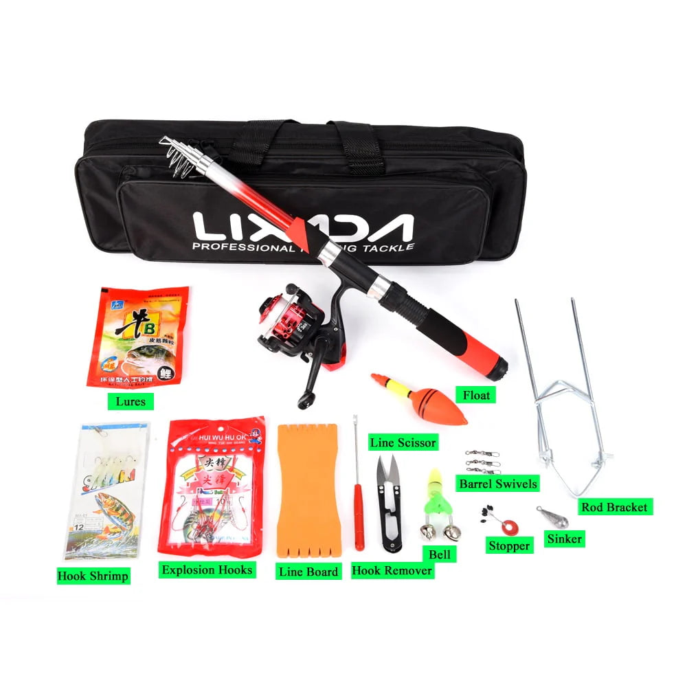 Fishing Rod Reel Combo Full Kit with 2PCS G373