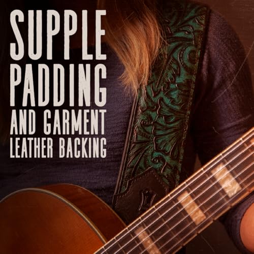 3" Wide Embossed Leather Guitar Strap L964