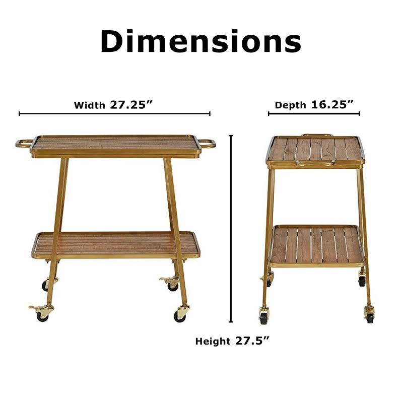 Gold 2 Tier Bar Cart Y2092
