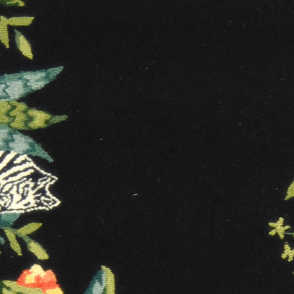 Wool Runner Rug, Black/Green, 2'6" x 12' J12193
