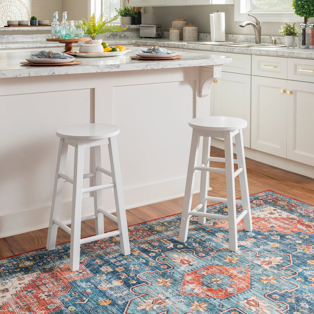 White Backless Counter Height Stool Z2145