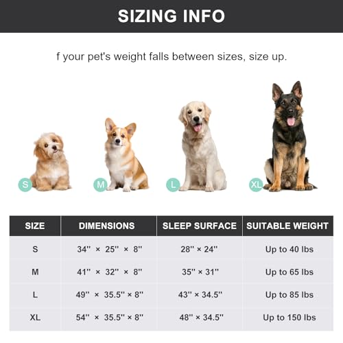 Elevated Dog Bed with Breathable Mesh, 41" L x 32" W x 8" Th, Grey S37952
