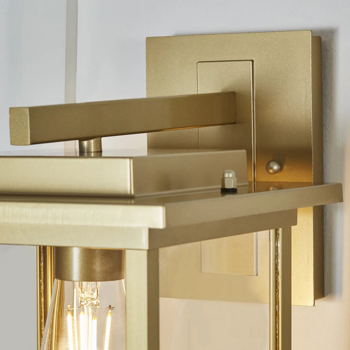 15" Brass Finish Clear Glass Outdoor Wall Light Y151845