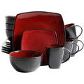Red 16-Piece Square Dinnerware Set N36993