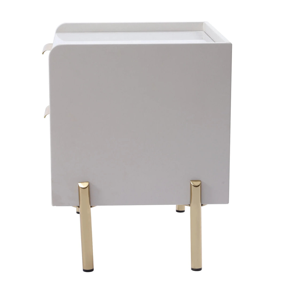 White 2 Drawer Wood End Table K66826