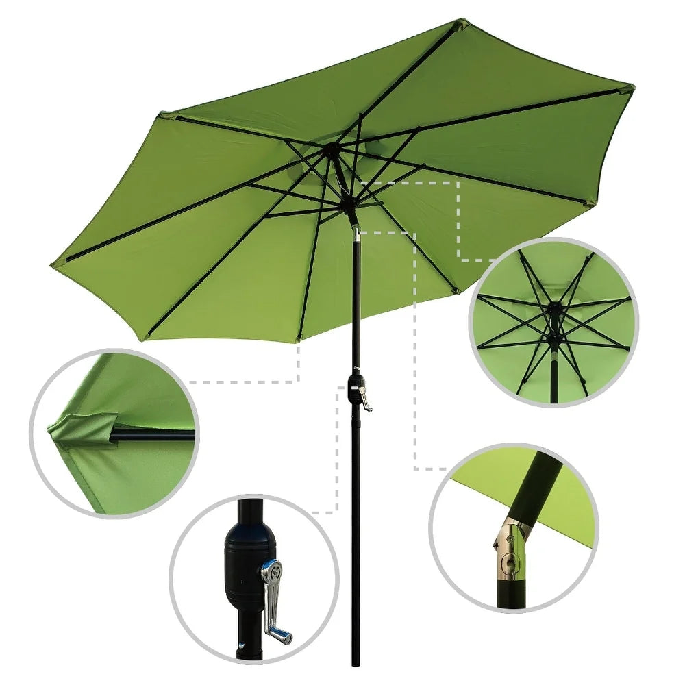 9ft Patio Umbrella with Crank and Tilt Red O50901