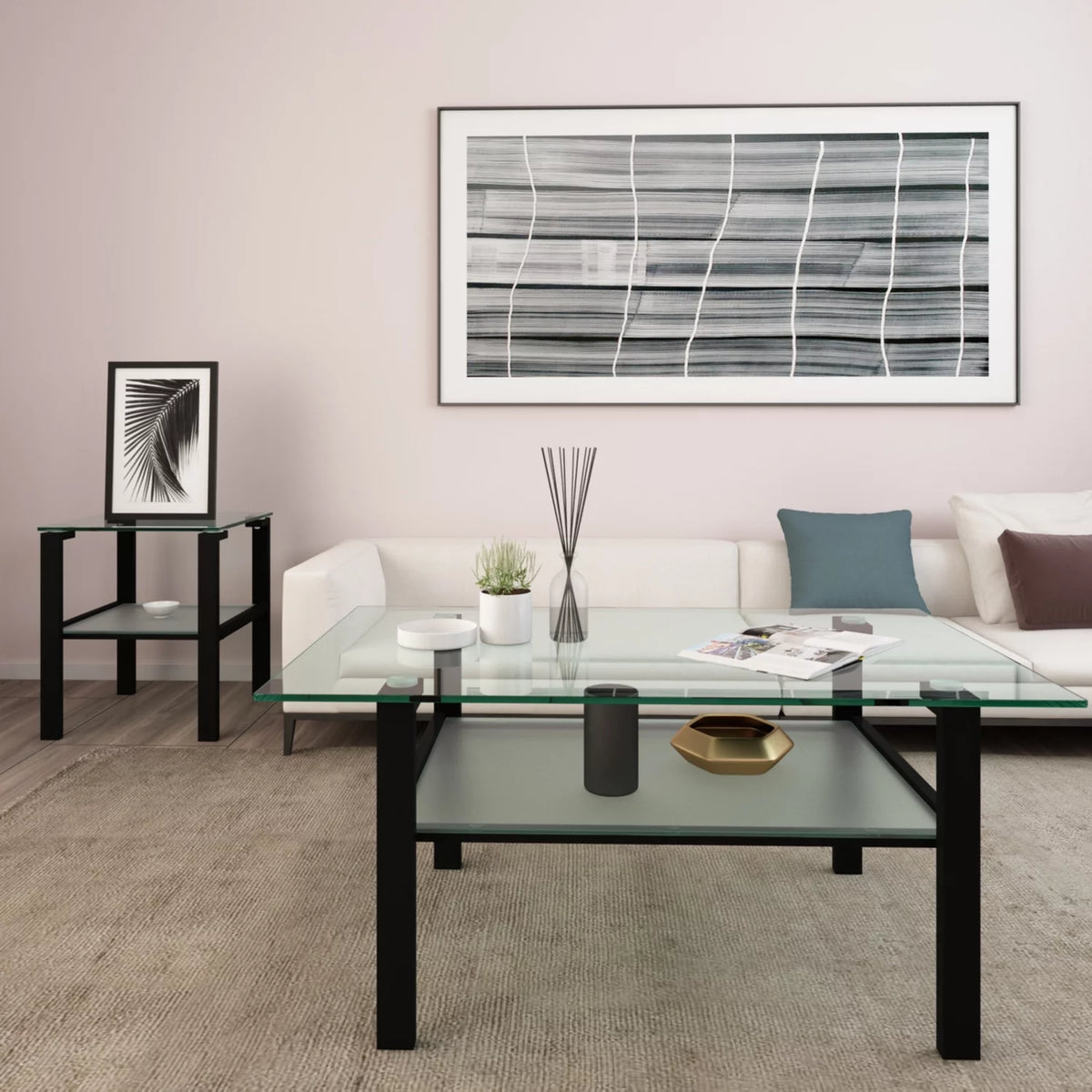 39.37" Glass Coffee Table P734933