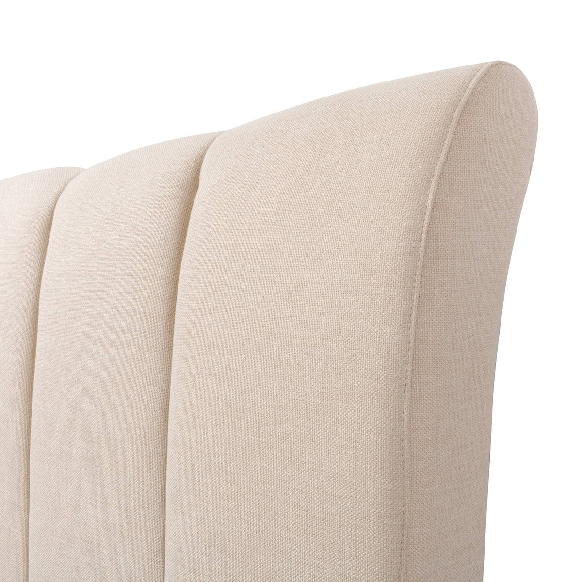 Cream Fabric Channel-Tufted Bed Frame Queen X30212