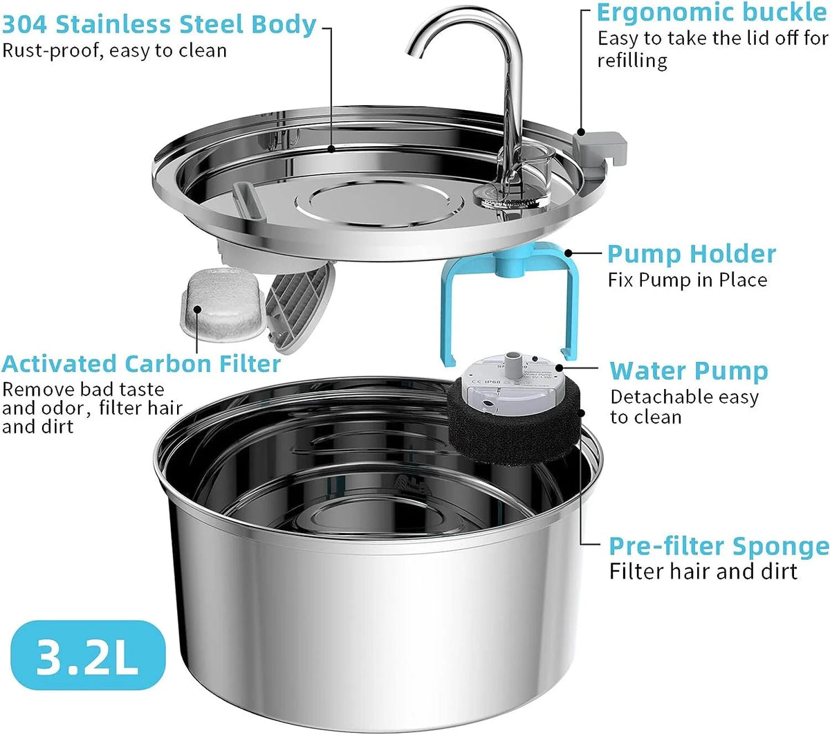 Cat Water Fountain Stainless Steel J45310