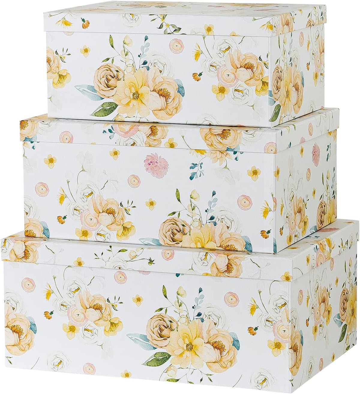Decorative Storage Cardboard Boxes with Lids, Set of 3 K3063