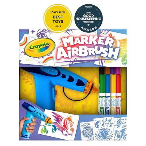 Battery-Powered Sprayer with 8 Washable Markers & 5 Stencils Craft Set E65135
