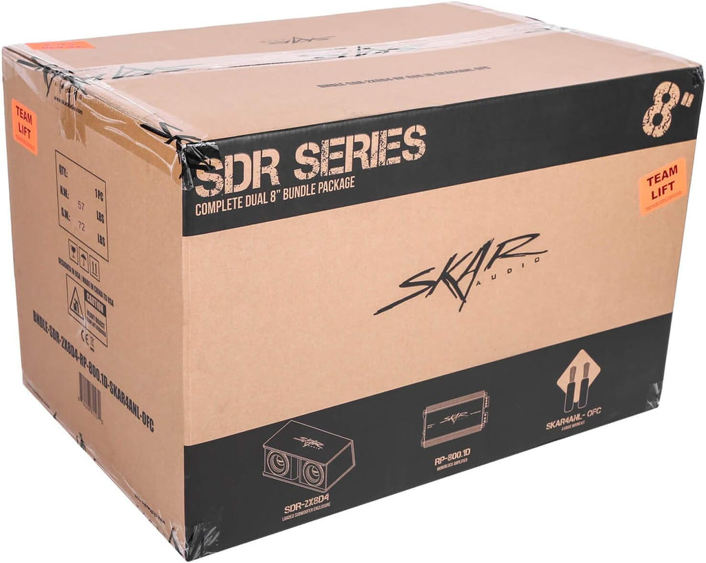 Dual 8" 1,400 Watt Subwoofer Bass Package with Loaded Enclosure and Amplifier W225743