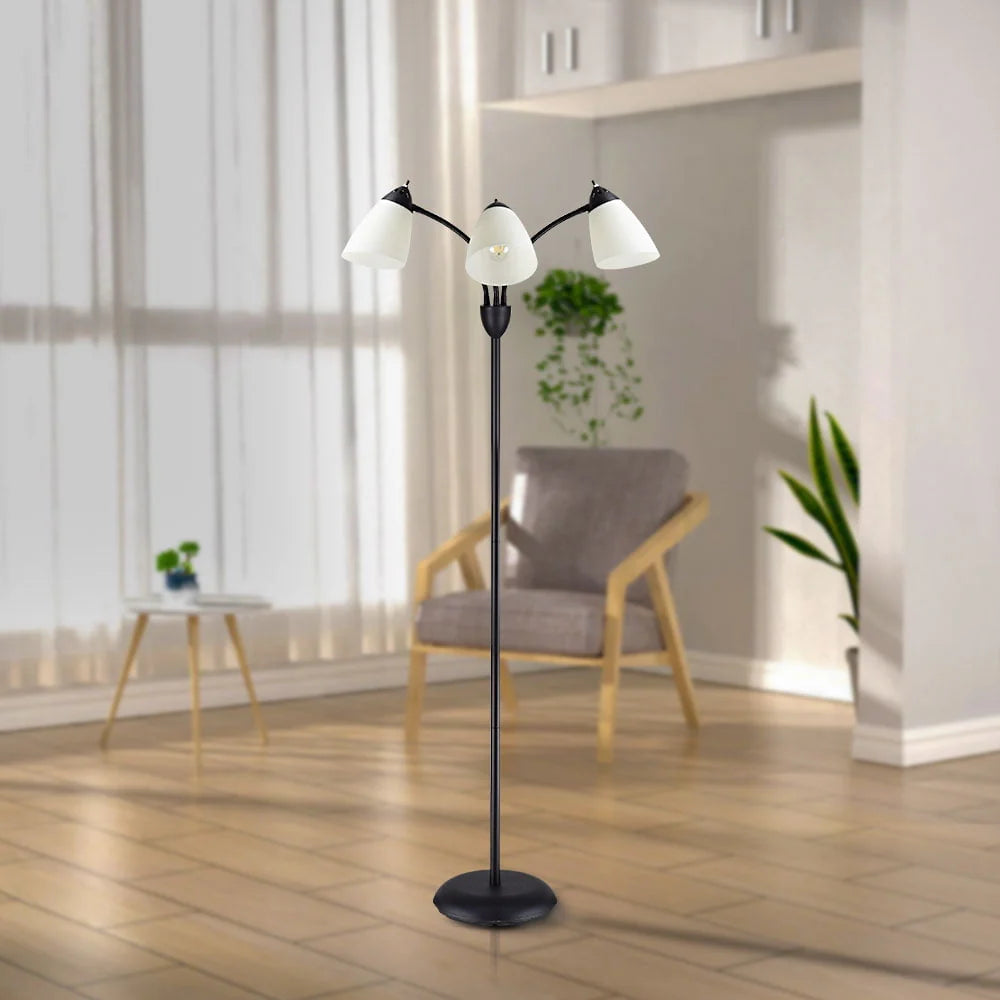 Black Tree Floor Lamp with 3 Adjustable Rotating Lights T113