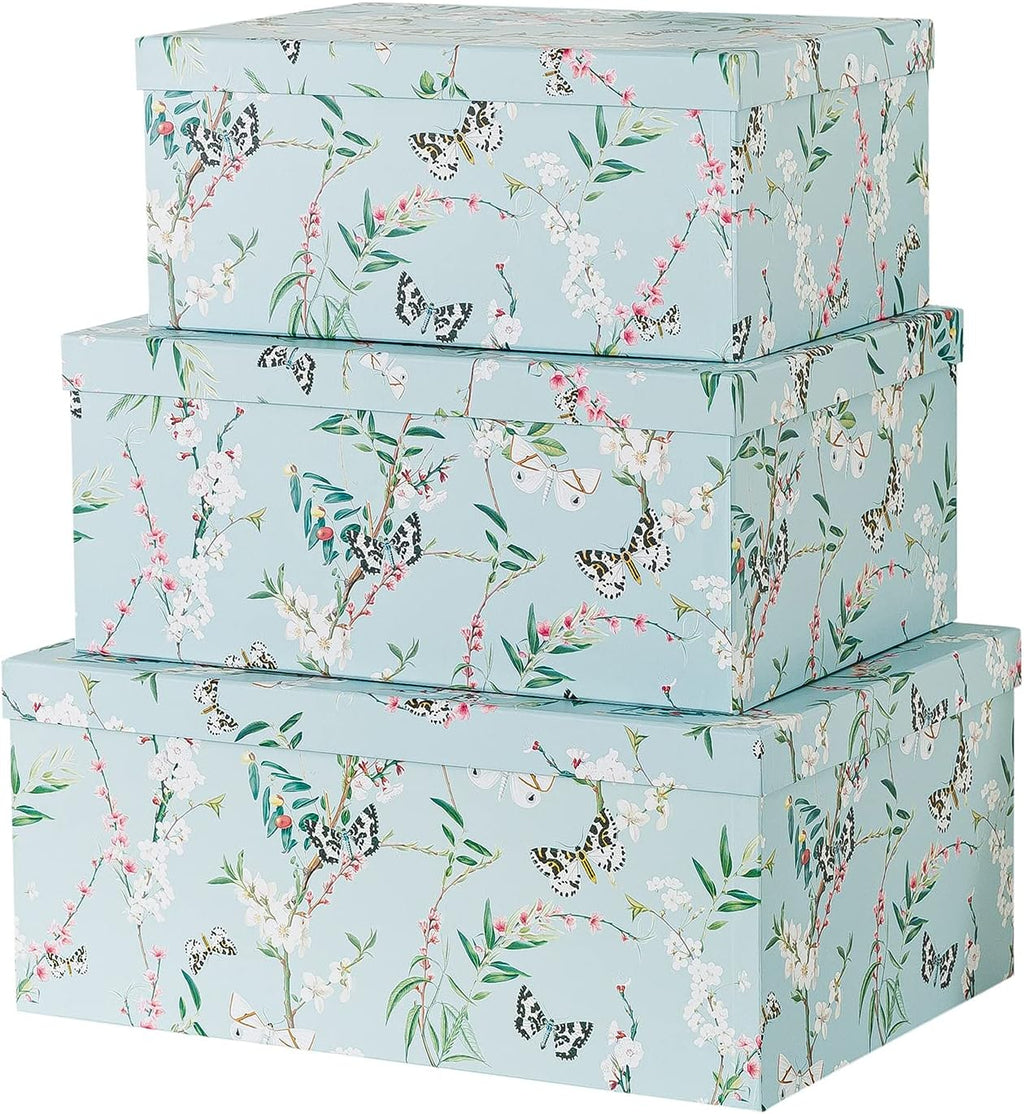 Decorative Storage Cardboard Boxes with Lids, Set of 3 K3063