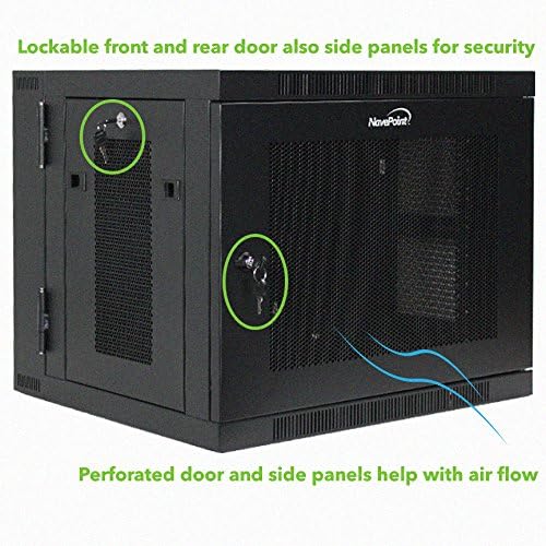 9U Wall-Mount Network Cabinet Enclosure, 450mm Depth, Hinged Back, Swing Gate Server Cabinet Z897186