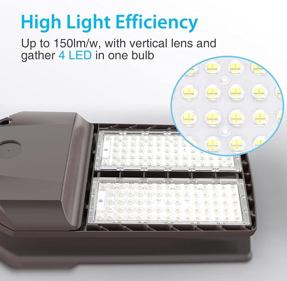LED Parking Lot Light 300 Watt 45,000 Lumen 5000K with Photocell Slip Fit Mount X83100