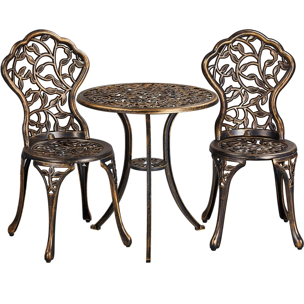 3-Piece Cast Aluminum Patio Bistro Table Set U9985