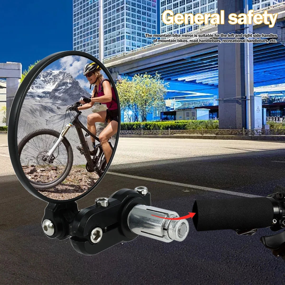 2Pcs Adjustable Foldable Bicycle Handlebar Rearview Mirrors L565753