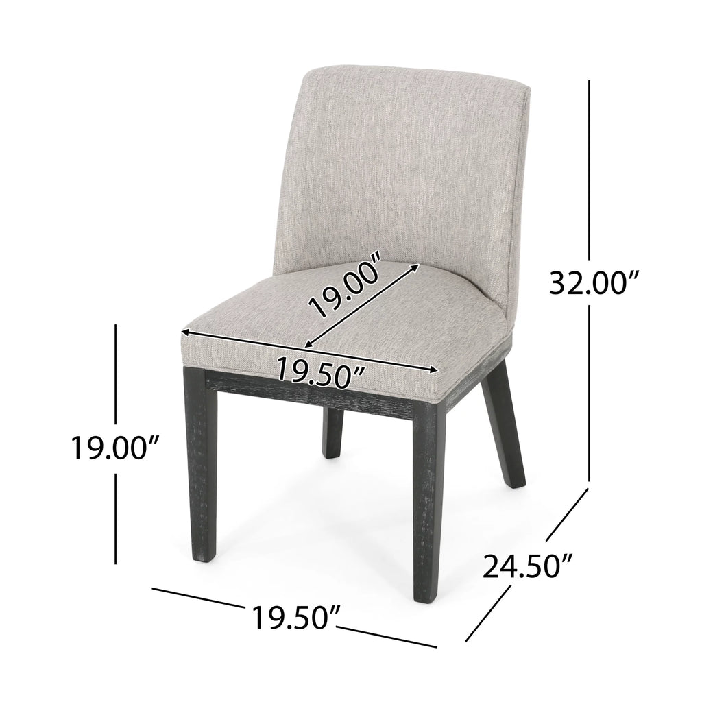 Fabric Upholstered Wood Dining Chairs, Set of 2 Y6647