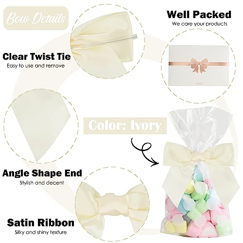 4.5" Pre-Tied Satin Bows with Twist Ties 36 PCs I6804