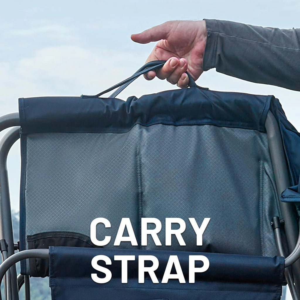 Oversized Heavy Duty Folding Camping Chair with Side Table and Side Pocket M435135